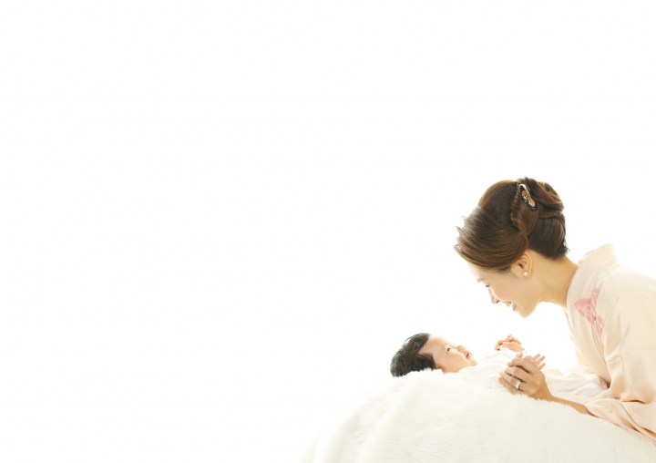 ママと一緒でご機嫌です。優しい雰囲気