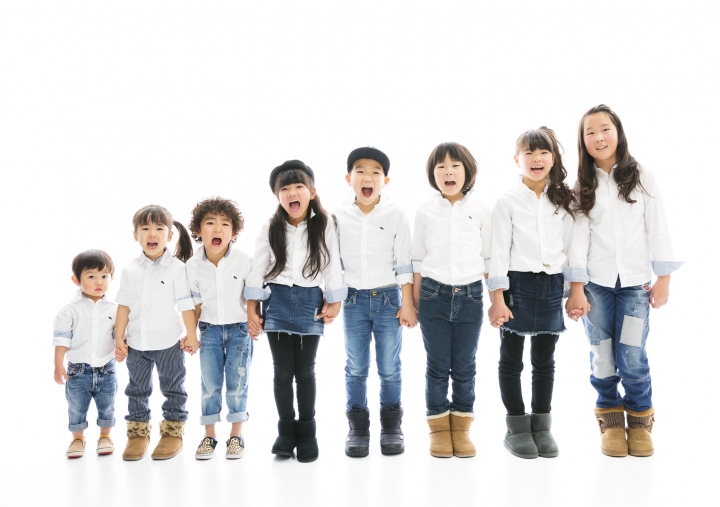 みんなで一緒に並んで