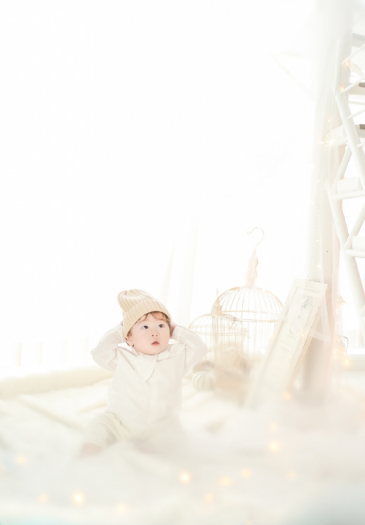 白い帽子で冬の雰囲気