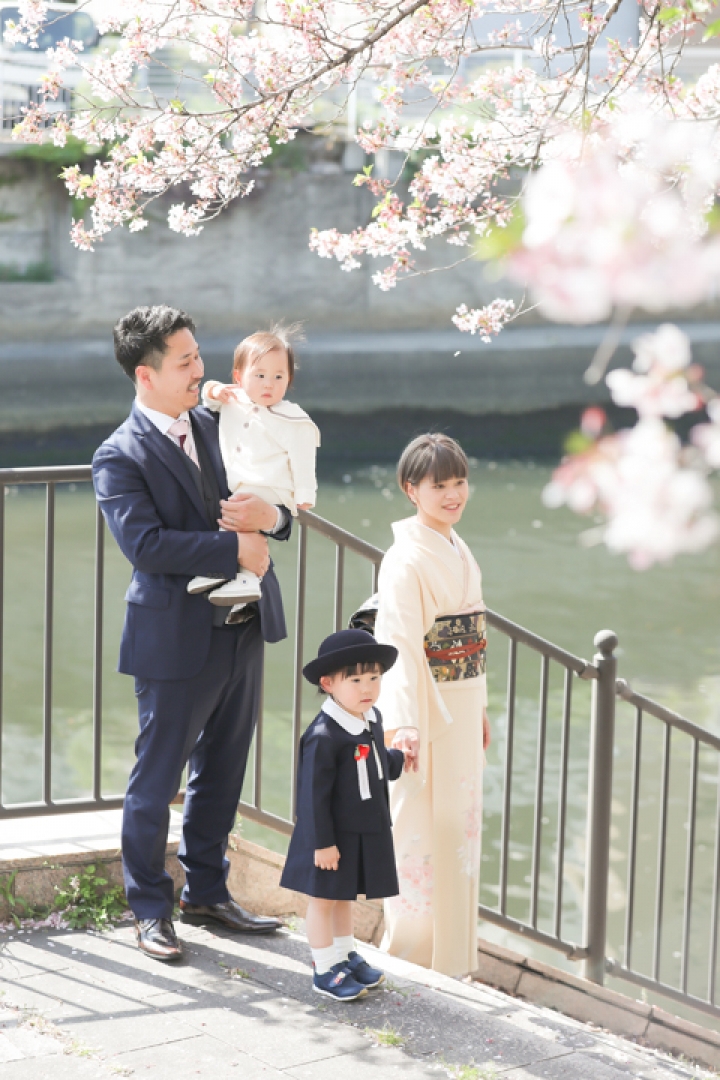 桜で入園ロケーションフォト